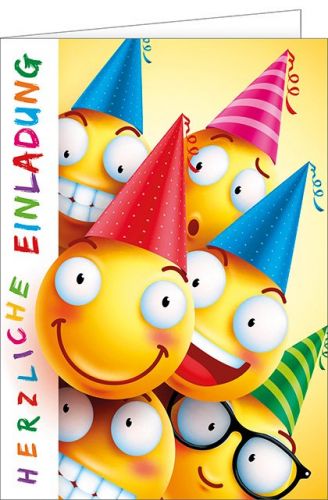 Einladungskarten Kindergeburtstag Partysmileys 5 Stk