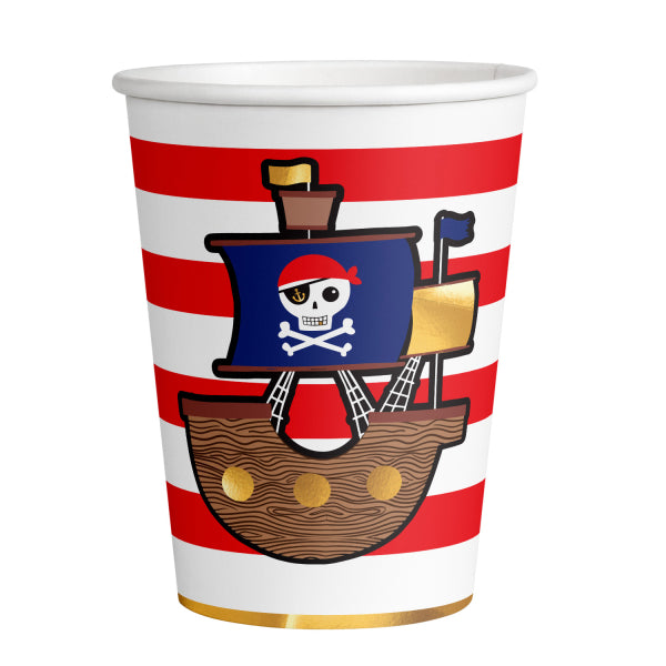 Becher Pirates Map Papier 250 ml 8Stk