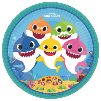 Teller Baby Shark rund Papier 8 Stk