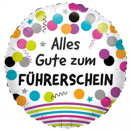 Folienballon Alles Gute zum Führerschein 43 cm