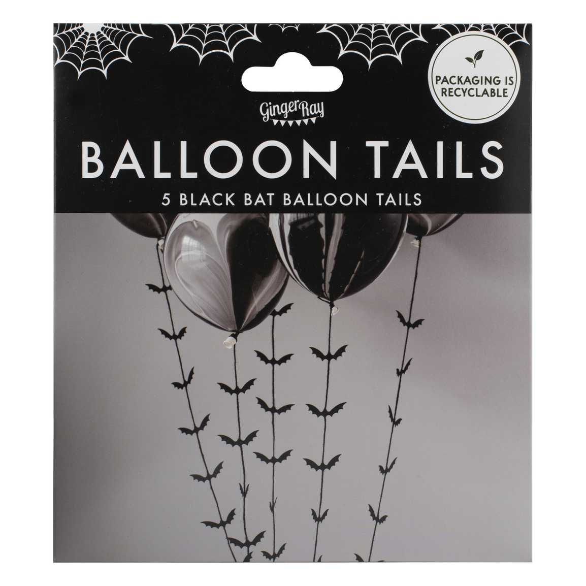 Ballon Tails Schwarz Fledermaus Halloween