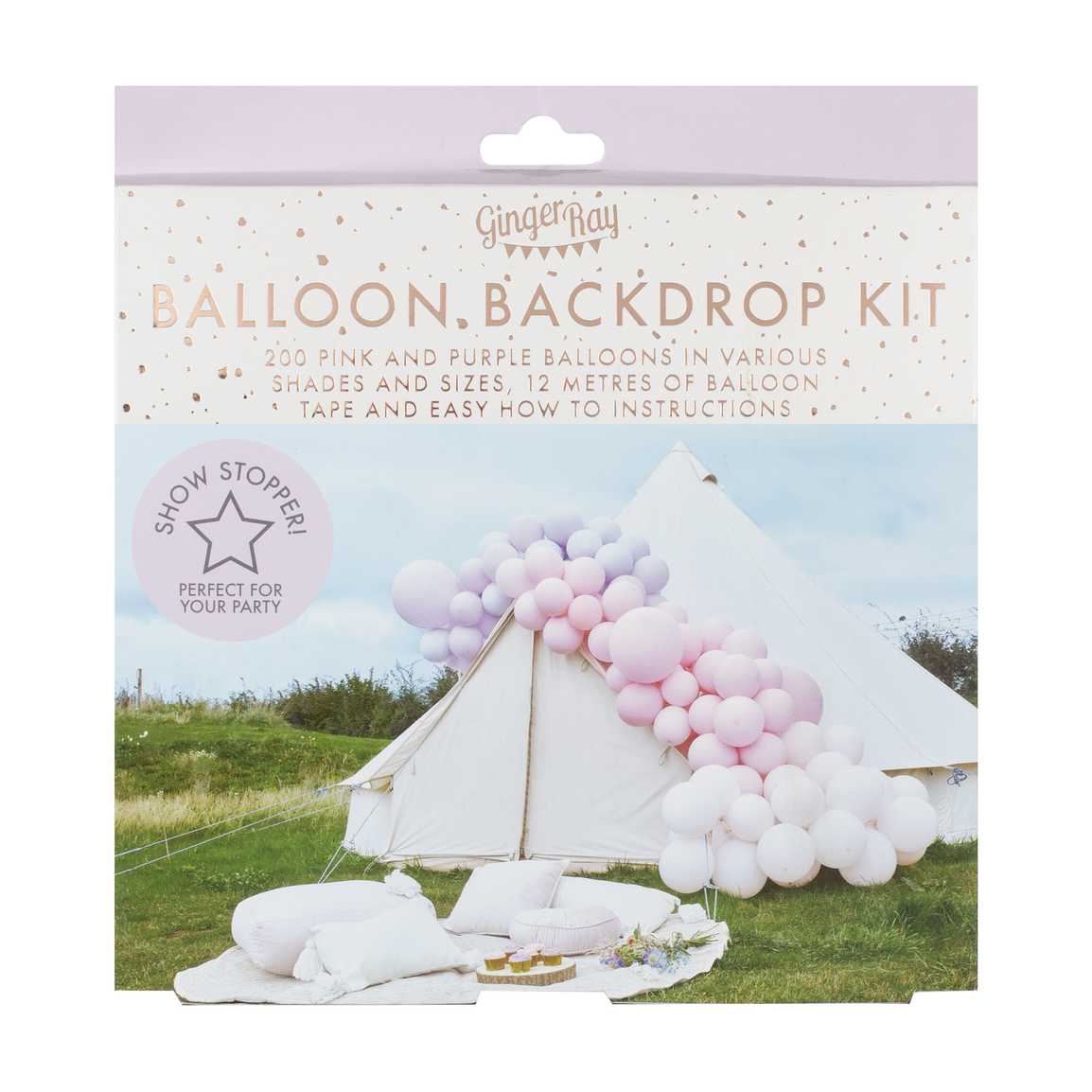 Ballonbogen-Set in Pastellrosa und Lila Luxuriöses