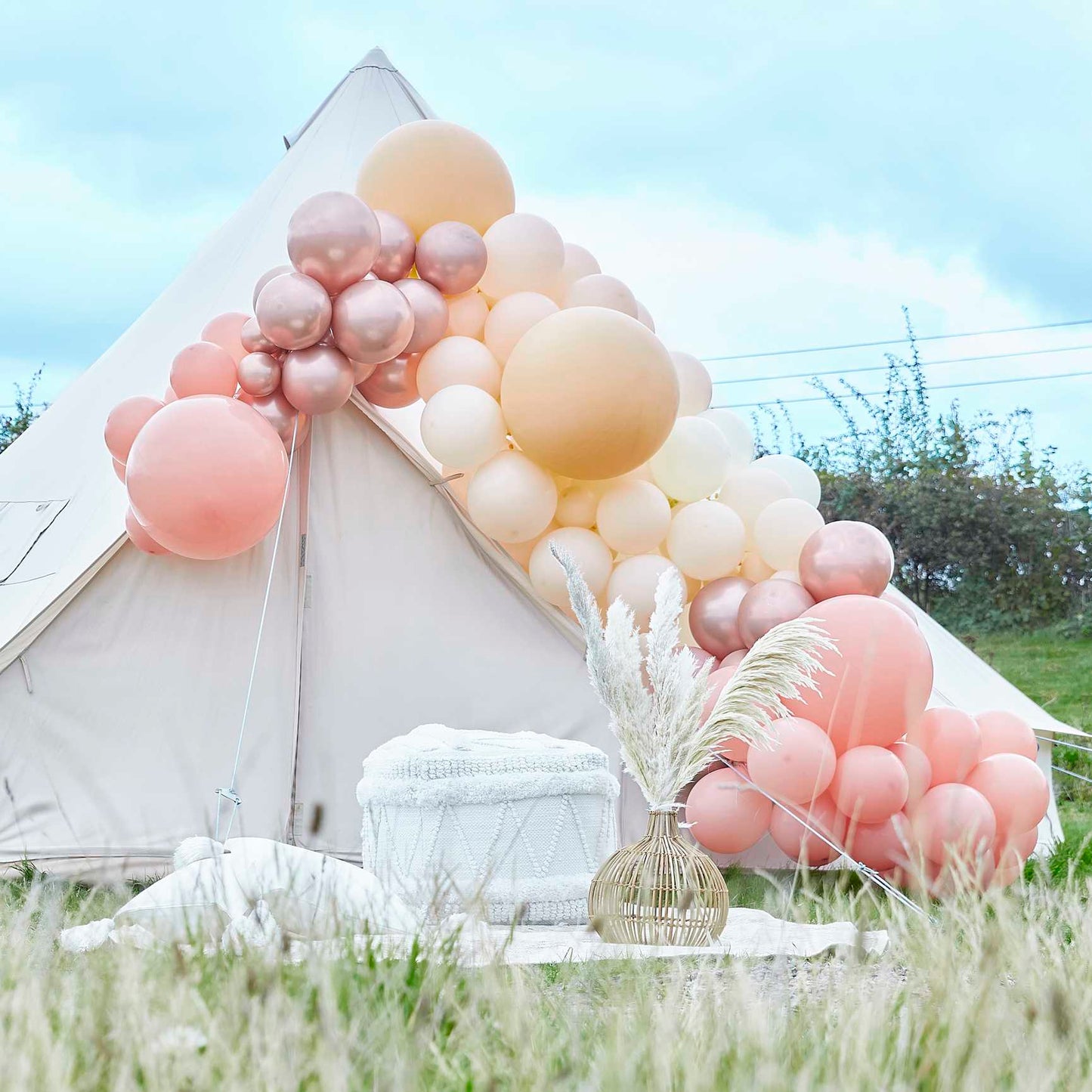 Ballonbogen-Set in Pfirsich, Nude und Roségold Luxuriöses