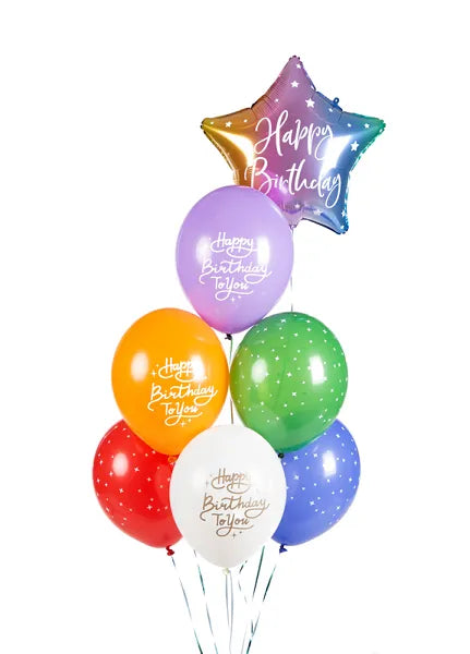 Ballons 30 cm, Happy Birthday To You, gemischt