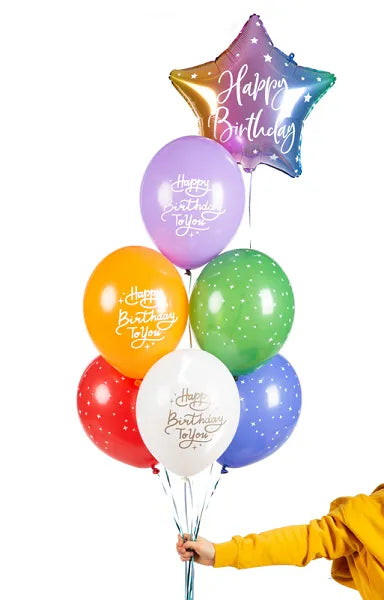 Ballons 30 cm, Happy Birthday To You, gemischt