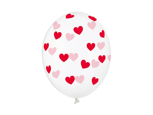 Ballons 30cm, Herzen, Crystal Clear