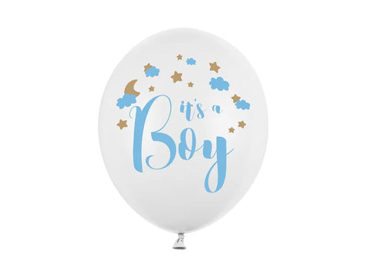 Ballons 30cm, It's a Boy, Pastel Pure White