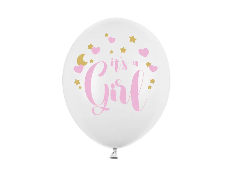 Ballons 30cm, It's a Girl, Pastel Pure White