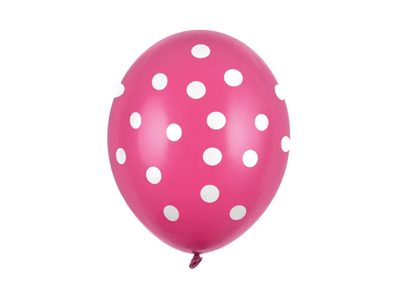 Ballons 30cm, Punkte, Pastel Hot Pink