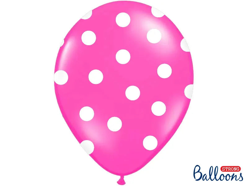 Ballons 30cm, Punkte, Pastel Hot Pink