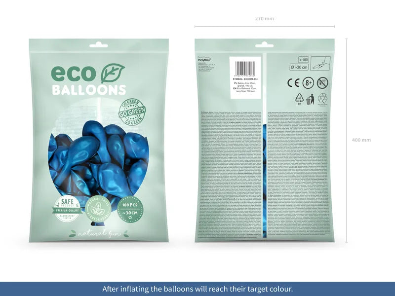 Ballons Eco 30cm, metallisiert, marineblau