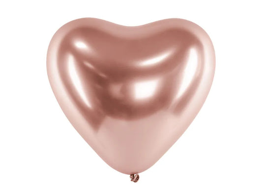 Ballons Glossy 30cm, Herzen, roségold