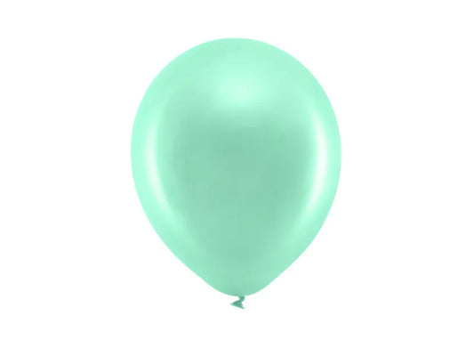 Ballons Rainbow 23cm, metallisiert, mint