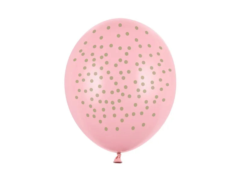 Ballons 30cm, Punkte, Pastel Baby Pink