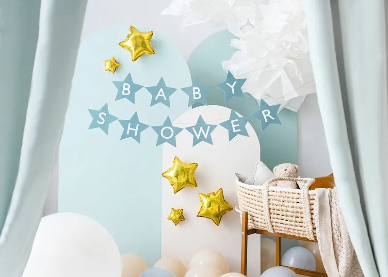 Banner Baby shower, hellblau