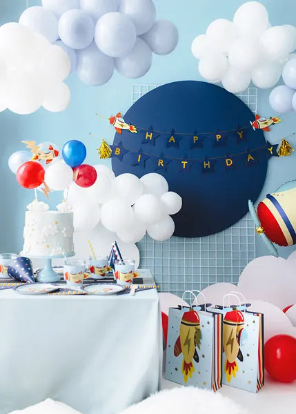 Banner Happy Birthday Flugzeuge, 2,5 m, Mix