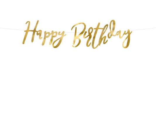 Banner Happy Birthday, gold