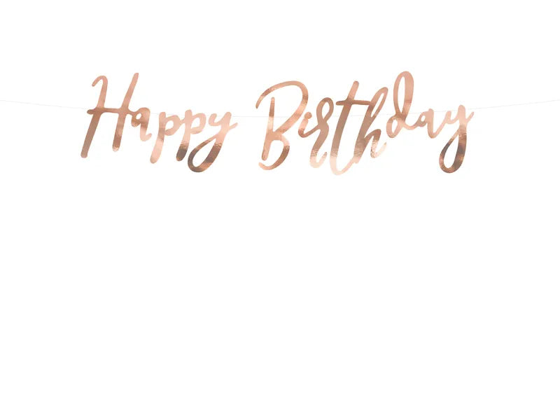 Banner Happy Birthday, roségold