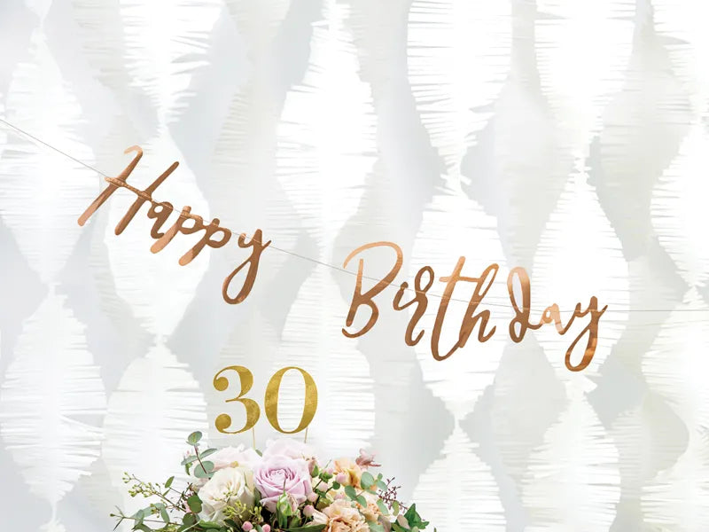 Banner Happy Birthday, roségold