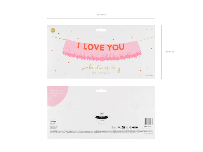 Banner I Love You, 150x30 cm