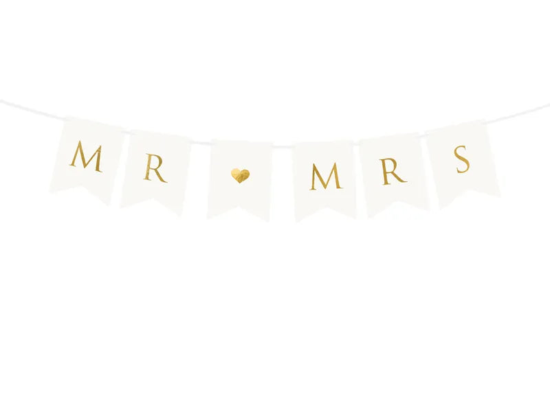 Banner Mr Mrs weiß 15 x 85 cm