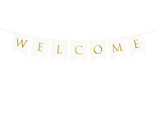 Banner Welcome, weiß