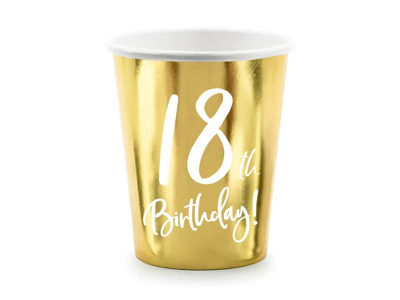 Becher Birthday Zahlen, gold, 220ml