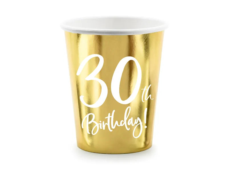 Becher Birthday Zahlen, gold, 220ml