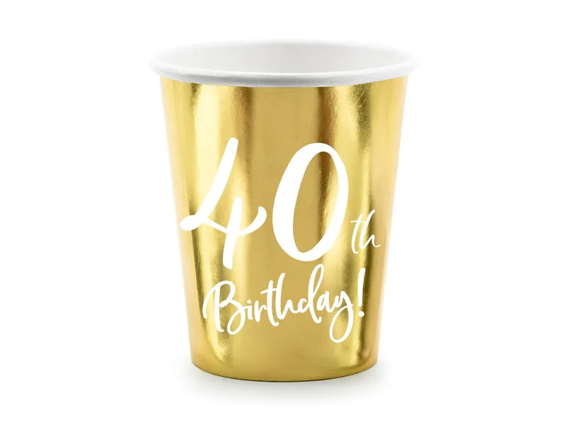 Becher Birthday Zahlen, gold, 220ml