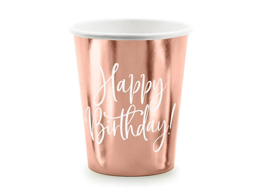 Becher Happy Birthday roségold, 260ml