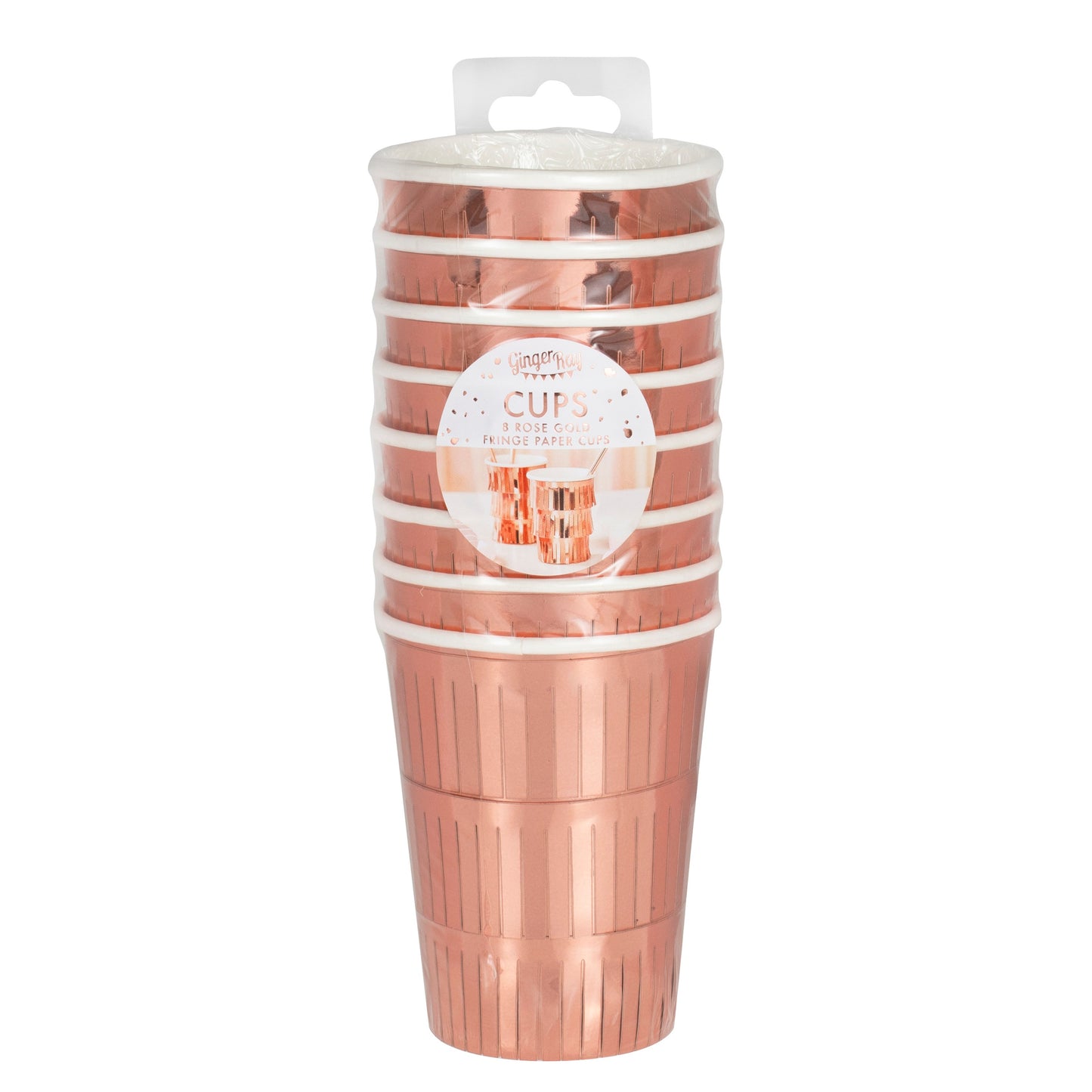 Becher Roségold mit Fransen