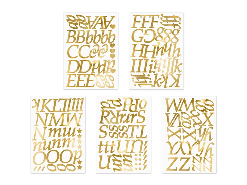 Buchstabenaufkleber, gold