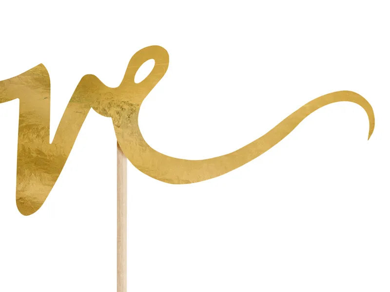 Caketopper Love, gold, 17cm