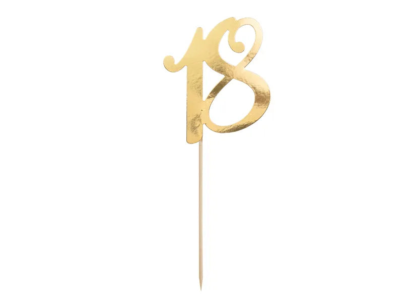 Caketopper 18, gold, 20,5cm