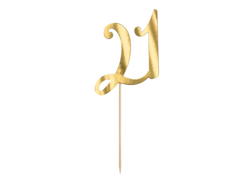 Caketopper 21, gold, 20,5cm