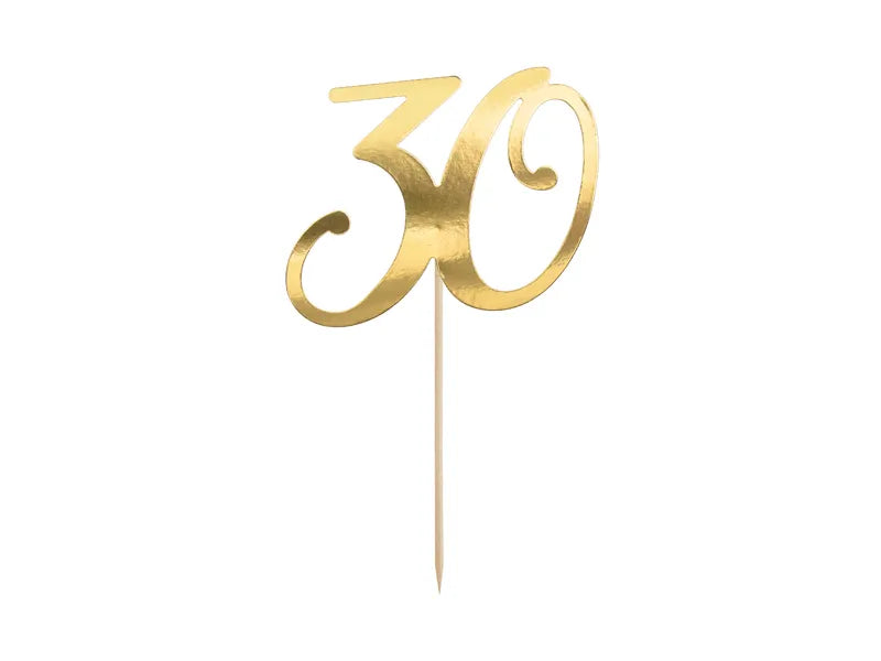 Caketopper 30, gold, 20,5cm