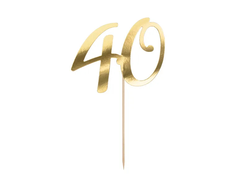 Caketopper 40, gold, 20,5cm