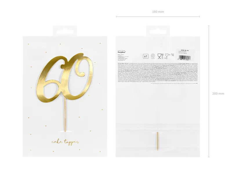 Caketopper 60, gold, 21cm