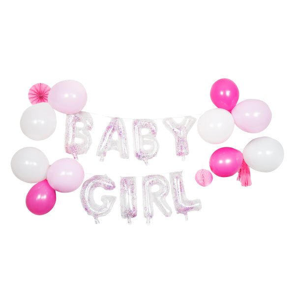 Deko-Set Ballon-Girlande Baby Girl Latex