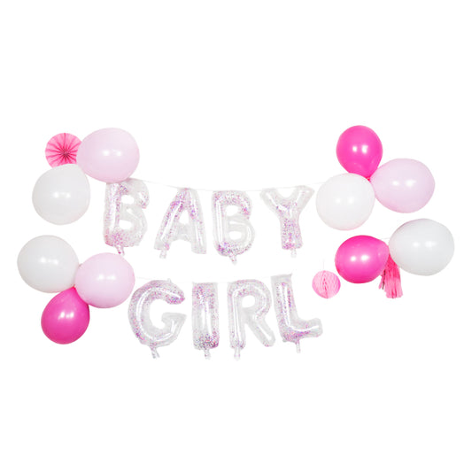 Deko-Set Ballon-Girlande Baby Girl Latex