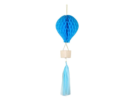 Dekoration aus Seidenpapier Ballon, blau