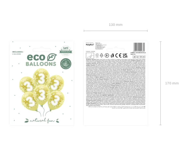 Eco Ballons 33 cm, Zahlen