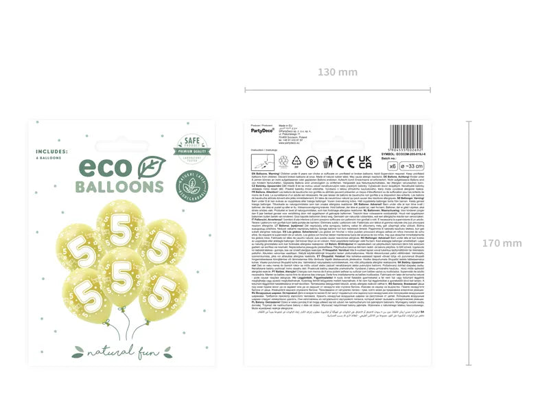 Eco Ballons 33 cm, Zahlen