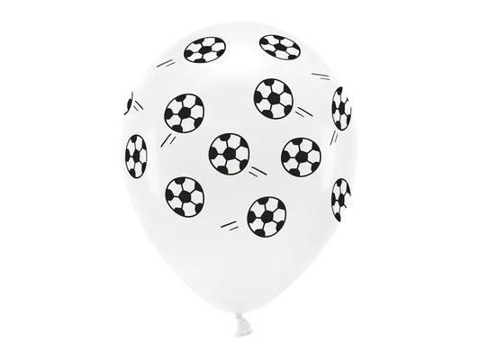 Eco Ballons 33 cm pastell, Fußball, weiß