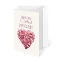 Karte A5 Hochzeit Rosenherz