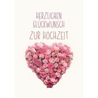 Karte A5 Hochzeit Rosenherz