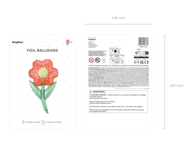 Folienballon Blume, 53x96 cm, mix