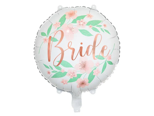 Folienballon Bride Blumen 45cm, weiß