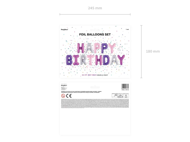 Folienballon Happy Birthday, 340x35cm