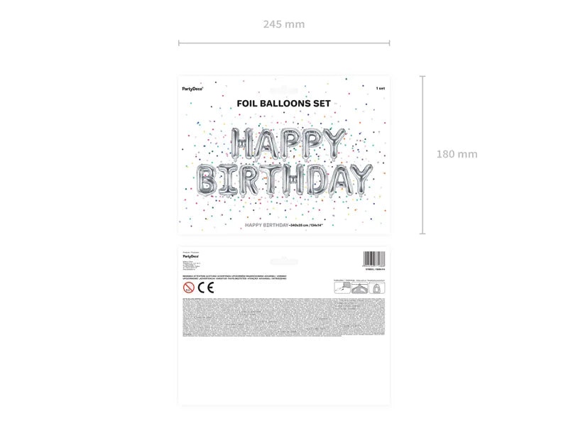 Folienballon Happy Birthday, 340x35cm